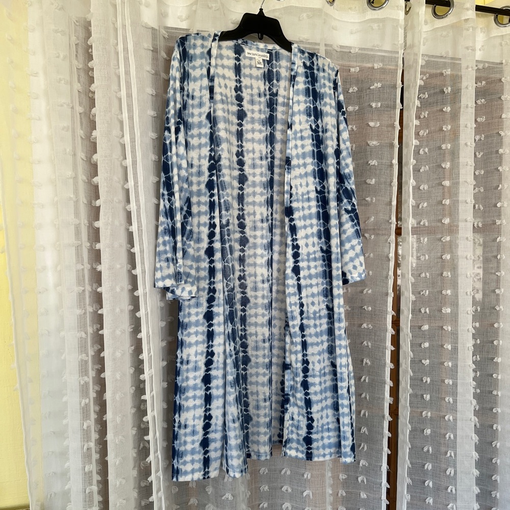 Tie dye print kimono/ swim coverup